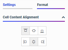 Format tab for filter cell