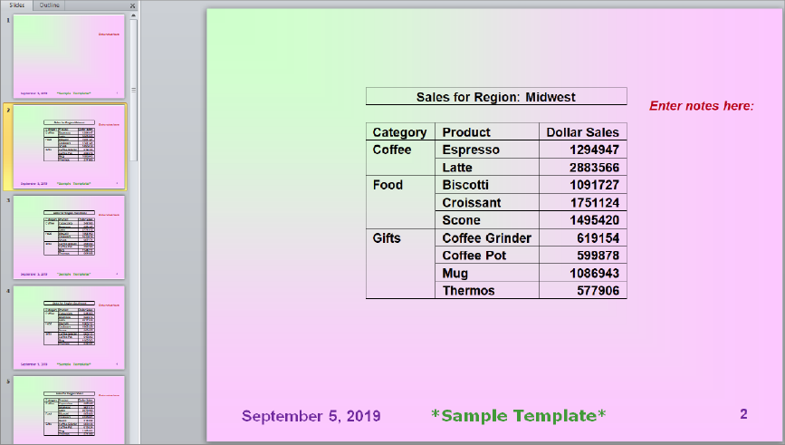 Merging WebFOCUS Content With PowerPoint Template Content 
